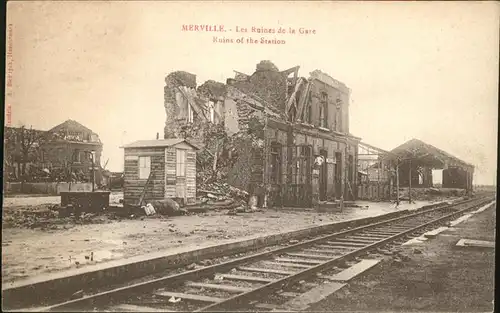 Merville Nord Ruines de la Gare Ruins of the Station  Kat. Merville