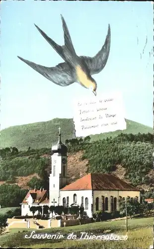kk12084 Thierenbach Haut Rhin Elsass Le pelerinage eglise Wallfahrts Kirche Brieftaube Kategorie. Jungholtz Alte Ansichtskarten