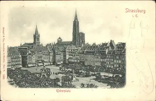 kk12094 Strassburg Elsass Kleberplatz Kathedrale Kategorie. Strasbourg Alte Ansichtskarten