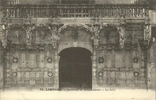 kk12109 Limoges Haute Vienne Interieur de la Cathedrale le Jube Kategorie. Limoges Alte Ansichtskarten