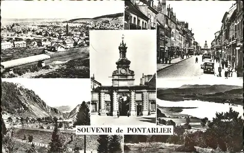 kk12203 Pontarlier Doubs Vue generale Grande Rue Porte Saint Pierre Forts de Joux et du Larmont Lac St. Point Kategorie. Pontarlier Alte Ansichtskarten