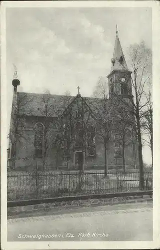 kk12305 Schweighausen Elsass Katholische Kirche Kategorie. Schweighouse-sur-Moder Alte Ansichtskarten