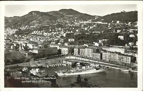 kk12495 Nice Alpes Maritimes L Ile de Beaute partant pour la Corse Hafen Schiff Kategorie. Nice Alte Ansichtskarten