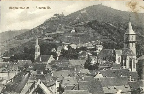 kk12533 Rappoltsweiler Haut Rhin Elsass Teilansicht Kirche Burgruine St. Ulrich Kategorie. Ribeauville Alte Ansichtskarten