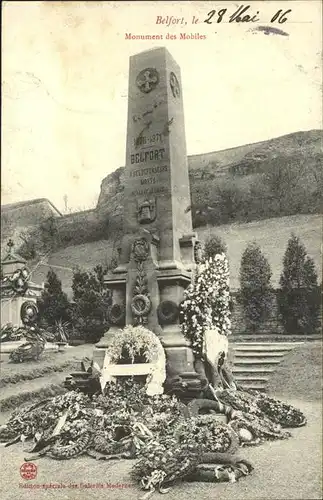 kk12560 Belfort Alsace Monument des Mobiles Kategorie. Belfort Alte Ansichtskarten