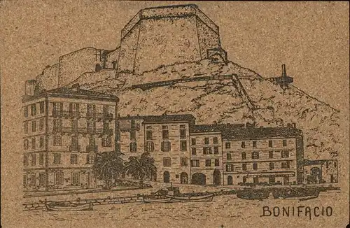 kk12726 Bonifacio Corse du Sud Zitadelle Hafen Zeichnung Kategorie. Bonifacio Alte Ansichtskarten