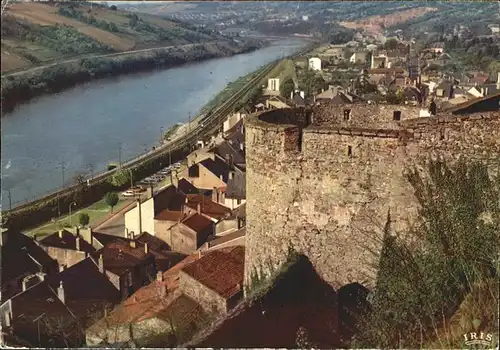 Sierck les Bains Moselle Sur la rive gauche de la Moselle vue du chateau fort