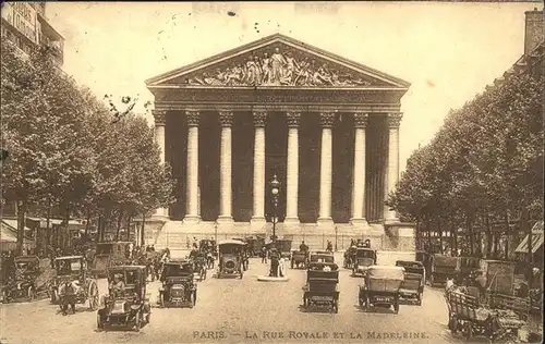 Paris La Rue Royale et la Madeleine Eglise Kat. Paris