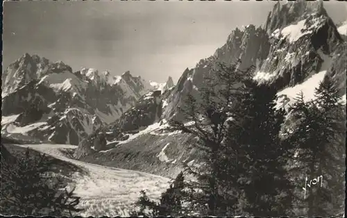 Chamonix Mer de Glace Les Grandes Jorasses et les Charmoz Mont Blanc Gletscher Kat. Chamonix Mont Blanc