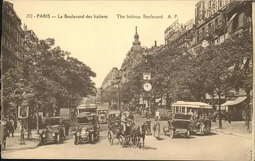 Paris Le Boulevard des Italiens Pferdedroschke Kat. Paris