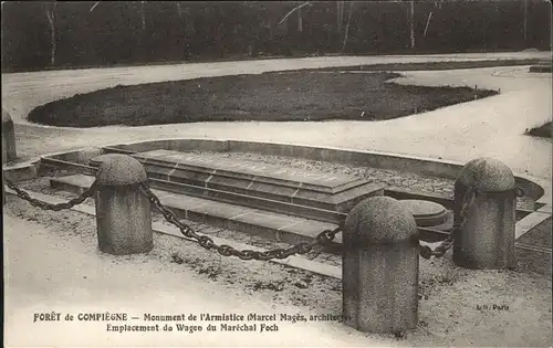 Compiegne Oise Foret de Compiegne Monument de l Armistice Emplacement du Wagon du Marechal Foch Kat. Compiegne