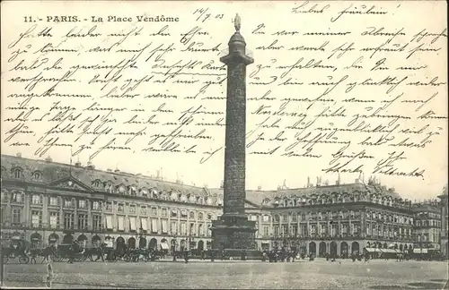 Paris La Place Vendome Triumphsaeule Kat. Paris