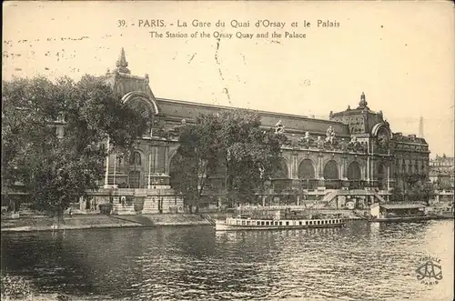 Paris La Gare du Quai d Orsay et le Palais au bord de la Seine Kat. Paris