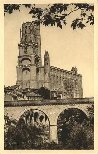 Albi Tarn La Cathedrale Sainte Cecile et le Viaduc du Chemin de Fer Kat. Albi