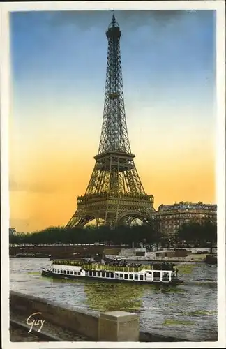 Eiffelturm La Tour Eiffel Paris Binnenschiff Guy Kat. Paris