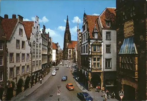 Muenster Westfalen Prinzipalmarkt Lambertikirche Autos Kat. Muenster