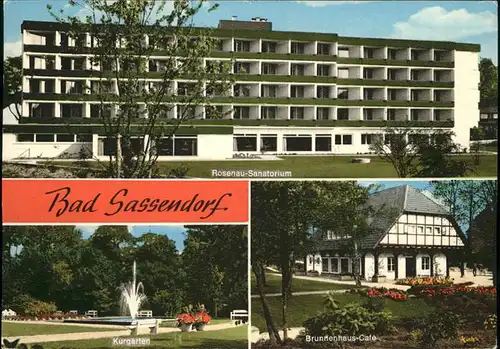 kk18372 Bad Sassendorf Rosenau Sanatorium Brunnenhaus Cafe Kurgarten Kategorie. Bad Sassendorf Alte Ansichtskarten