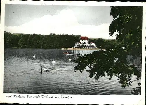 Bad Nauheim Grosser Teich mit Teichhaus Kat. Bad Nauheim