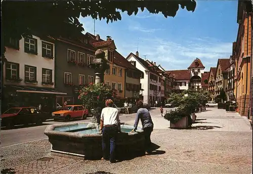 kk18808 Meersburg Bodensee Unterstadtstrasse Brunnen Autos Kategorie. Meersburg Alte Ansichtskarten
