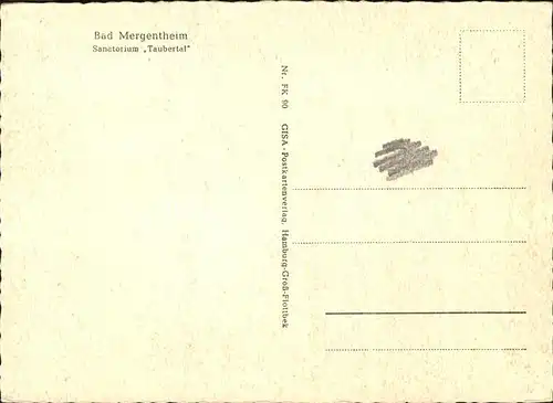 Bad Mergentheim Sanatorium Taubertal Kat. Bad Mergentheim