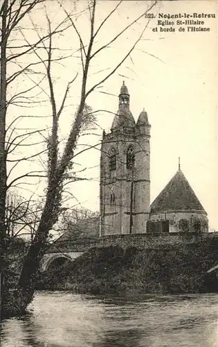 Nogent-le-Rotrou Eglise St Hilaire bords de l'Huisne x