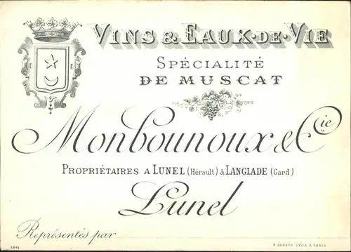 Lunel Vins & Eaux de Vie Monbounoux *
