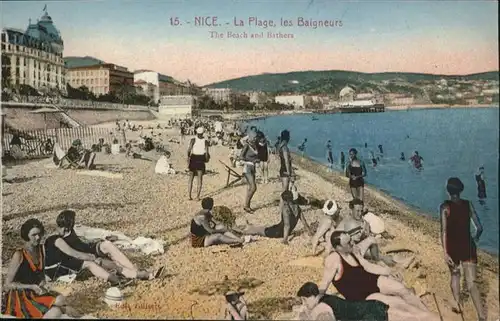 wb06477 Nice Alpes Maritimes Nice Plage Baigneurs * Kategorie. Nice Alte Ansichtskarten