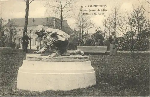 Valenciennes le petit joueur de Billes Statuaire M. Rasez x