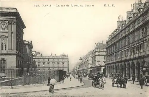 Paris Rue de Rivoli Kutsche *