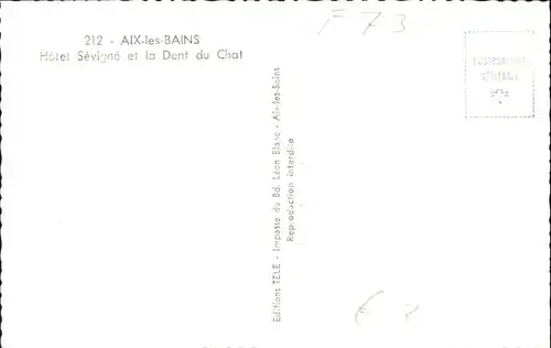Aix-les-Bains Hotel Sevigne Dent du Chat *