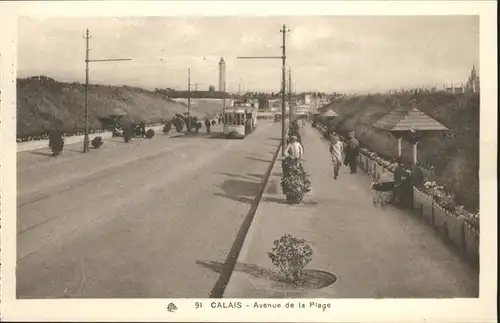 Calais Avenue Plage Strassenbahn *