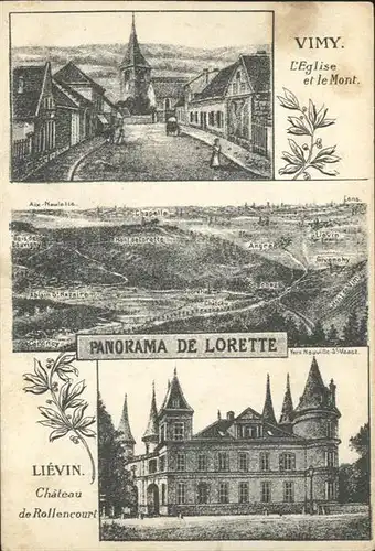 Vimy Eglise et le Mont Chateau Rollencourt *
