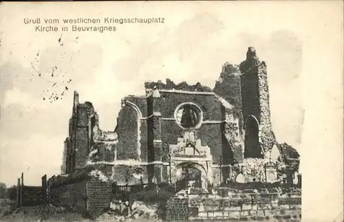 Beuvraignes Kirche
westl. Kriegsschauplatz / Beuvraignes /Arrond. de Montdidier
