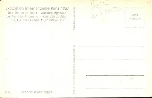 Paris Exposition Nationale Paris 1937 / Paris /Arrond. de Paris