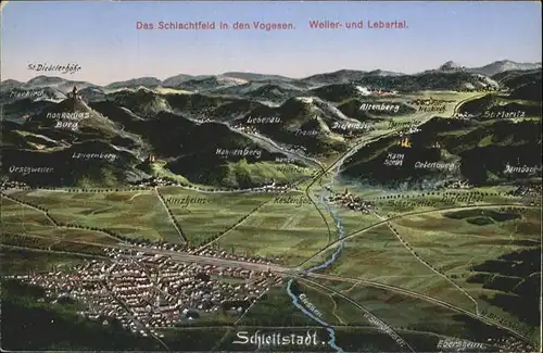 Schlettstadt Weiler- und Lebertal
Schlachtfeld in den Vogesen / Selestat /Arrond. de Selestat-Erstein