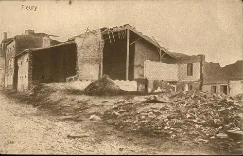 Fleury Aisne nach Bombardierung / Fleury /Arrond. de Soissons