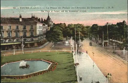 Tours Indre-et-Loire Place du Palais L'Avenue de Grammont / Tours /Arrond. de Tours