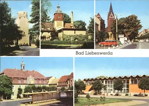 Bad Liebwerda Tschechien Lubwartturm Eisenmoorbad Maxim Gorki Platz Rathaus Schwimmhalle / Lazne Libverda /