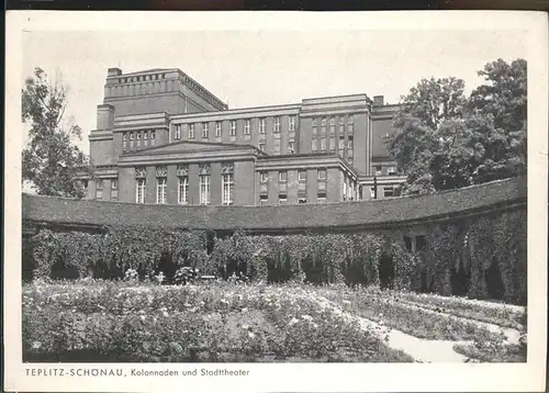 Teplitz-Schoenau Kolonnaden Stadttheater / Teplice /