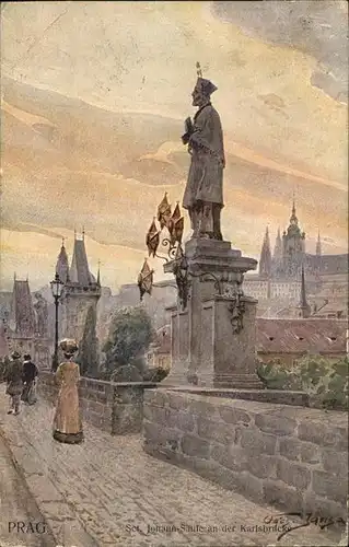 Prag Prahy Prague Sankt Johann-Saeule
Karlsbruecke / Praha /