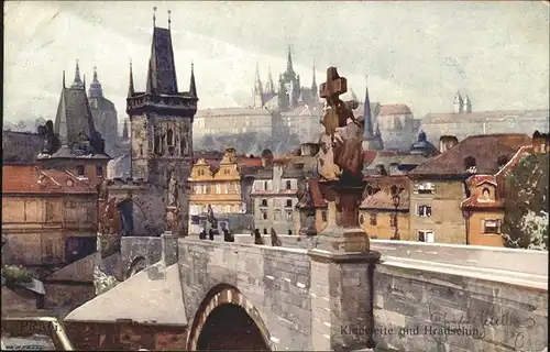 Prag Prahy Prague Kuenslerkarte
Aquarell von
J. Setelik / Praha /