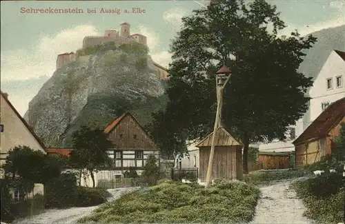 Aussig Tschechien Burg Schreckenstein / Usti nad Labem /