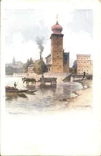 Prag Prahy Prague Aquarell
Hafen / Praha /