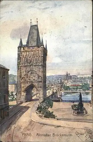 Prag Prahy Prague Altstaedter Brueckenturm
Aquarell / Praha /