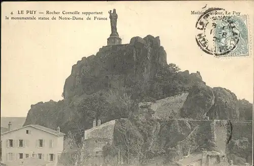 Le Puy-en-Velay Rocher Corneille supportant monumentale statue de Notre-Dame / Le Puy-en-Velay /Arrond. du Puy