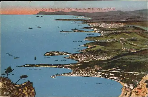 Cannes Alpes-Maritimes Cote d Azur Aeroplane Flugaufnahme / Cannes /Arrond. de Grasse