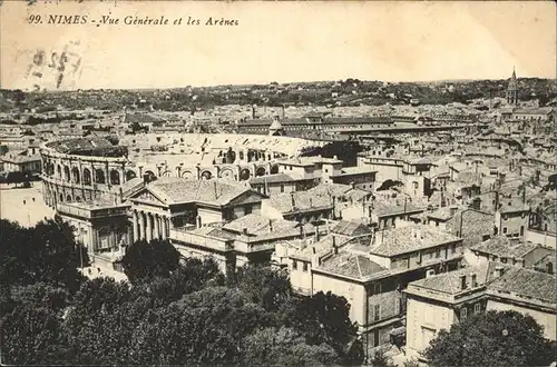 Nimes Vue Generale et les Arenes / Nimes /Arrond. de Nimes