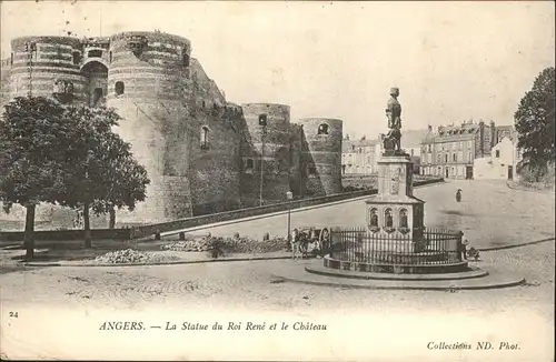 Angers Statue du Roi Rene Chateau / Angers /Arrond. d Angers