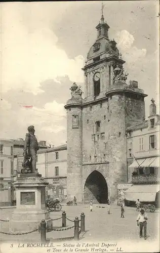 La Rochelle Charente-Maritime Statue de l'Amiral Duperre Tour Grande Horloge / La Rochelle /Arrond. de La Rochelle