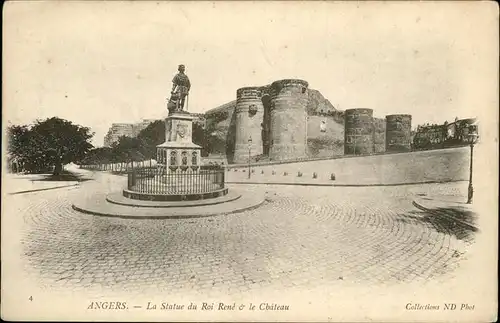 Angers Statue du Roi Rene Chateau / Angers /Arrond. d Angers